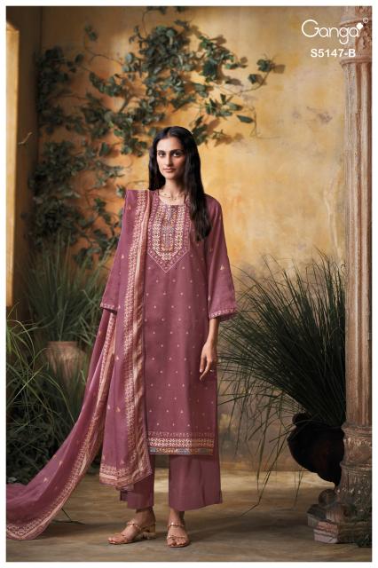 Ganga yuvika 5147 lavina dress material wholesale